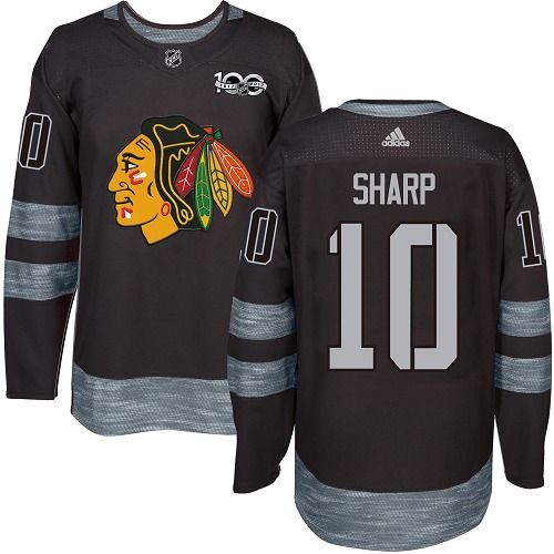 Adidas Blackhawks #10 Patrick Sharp Black 1917-2017 100th Anniversary Stitched NHL Jersey Adidas Blackhawks #10 Patrick Sharp Black 1917-2017 100th Anniversary Stitched NHL Jersey
