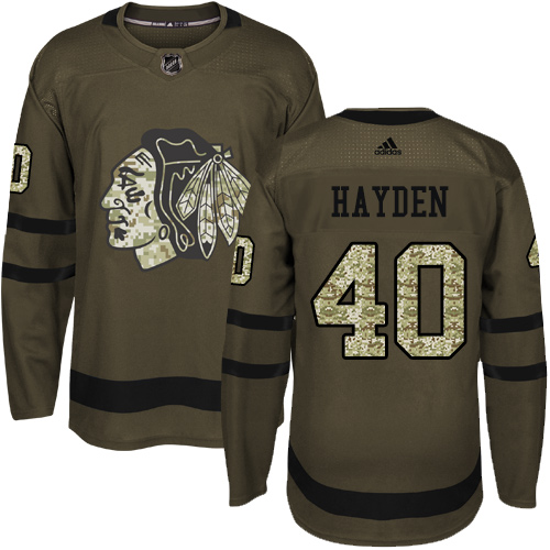 Adidas Blackhawks #40 John Hayden Green Salute to Service Stitched NHL Jersey Adidas Blackhawks #40 John Hayden Green Salute to Service Stitched NHL Jersey