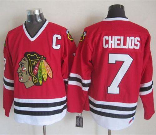 Blackhawks #7 Chris Chelios Red CCM Throwback Stitched NHL Jersey Blackhawks #7 Chris Chelios Red CCM Throwback Stitched NHL Jersey