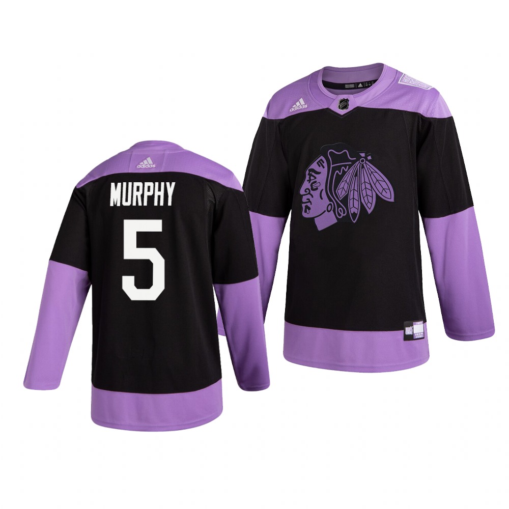 Chicago Blackhawks #5 Connor Murphy Adidas Men's Hockey Fights Cancer Practice NHL Jersey Black Chicago Blackhawks #5 Connor Murphy Adidas Men's Hockey Fights Cancer Practice NHL Jersey Black