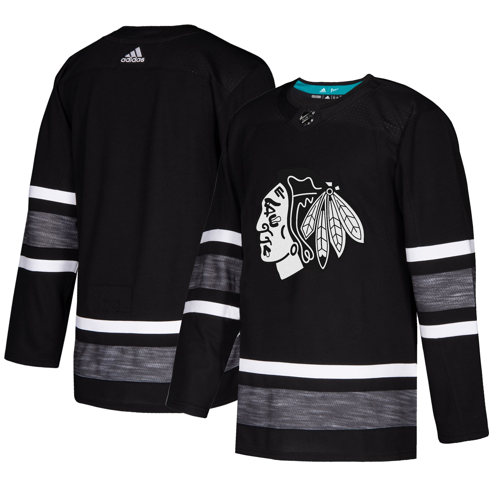 Adidas Blackhawks Blank Black 2019 All-Star Game Parley Authentic Stitched NHL Jersey