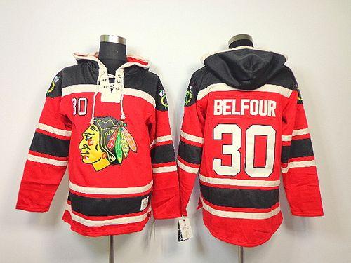 Blackhawks #30 ED Belfour Red Sawyer Hooded Sweatshirt Stitched NHL Jersey Blackhawks #30 ED Belfour Red Sawyer Hooded Sweatshirt Stitched NHL Jersey