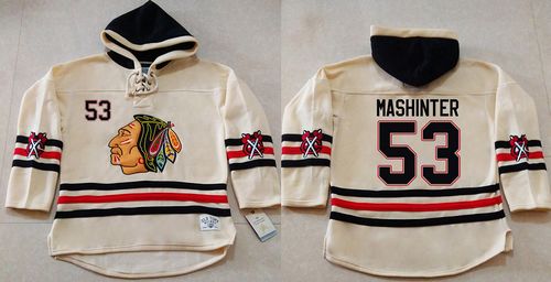 Blackhawks #53 Brandon Mashinter Cream Heavyweight Pullover Hoodie Stitched NHL Jersey Blackhawks #53 Brandon Mashinter Cream Heavyweight Pullover Hoodie Stitched NHL Jersey
