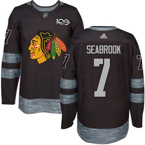 Adidas Blackhawks #7 Brent Seabrook Black 1917-2017 100th Anniversary Stitched NHL Jersey Adidas Blackhawks #7 Brent Seabrook Black 1917-2017 100th Anniversary Stitched NHL Jersey