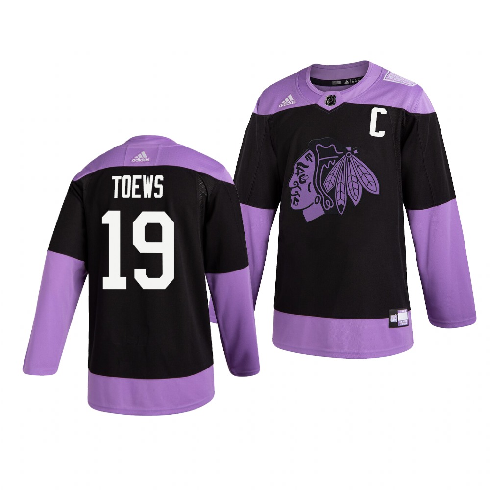 Chicago Blackhawks #19 Jonathan Toews Adidas Men's Hockey Fights Cancer Practice NHL Jersey Black Chicago Blackhawks #19 Jonathan Toews Adidas Men's Hockey Fights Cancer Practice NHL Jersey Black