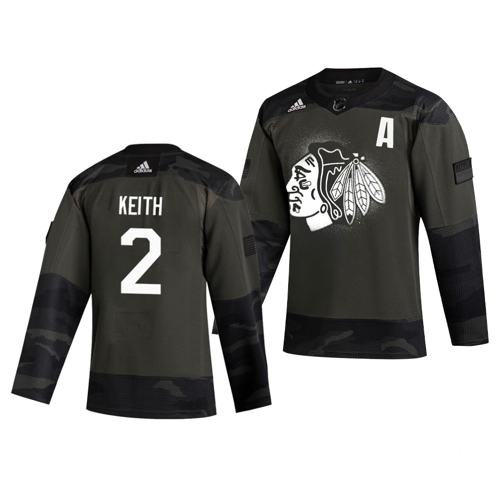 Chicago Blackhawks #2 Duncan Keith Adidas 2019 Veterans Day Men's Authentic Practice NHL Jersey Camo Chicago Blackhawks #2 Duncan Keith Adidas 2019 Veterans Day Men's Authentic Practice NHL Jersey Camo