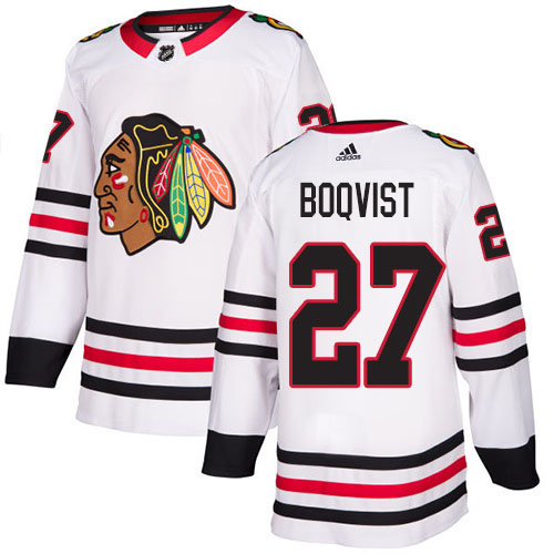 Adidas Blackhawks #27 Adam Boqvist White Road Authentic Stitched NHL Jersey Adidas Blackhawks #27 Adam Boqvist White Road Authentic Stitched NHL Jersey