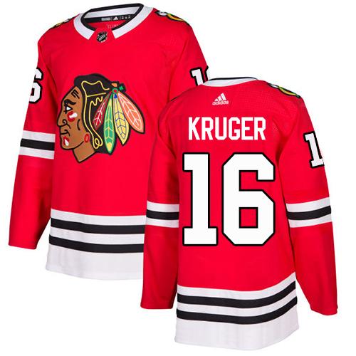 Adidas Blackhawks #16 Marcus Kruger Red Home Authentic Stitched NHL Jersey Adidas Blackhawks #16 Marcus Kruger Red Home Authentic Stitched NHL Jersey