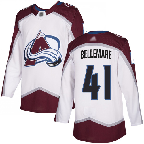 Adidas Avalanche #41 Pierre-Edouard Bellemare White Road Authentic Stitched NHL Jersey Adidas Avalanche #41 Pierre-Edouard Bellemare White Road Authentic Stitched NHL Jersey