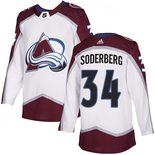 Adidas Avalanche #34 Carl Soderberg White Road Authentic Stitched NHL Jersey Adidas Avalanche #34 Carl Soderberg White Road Authentic Stitched NHL Jersey