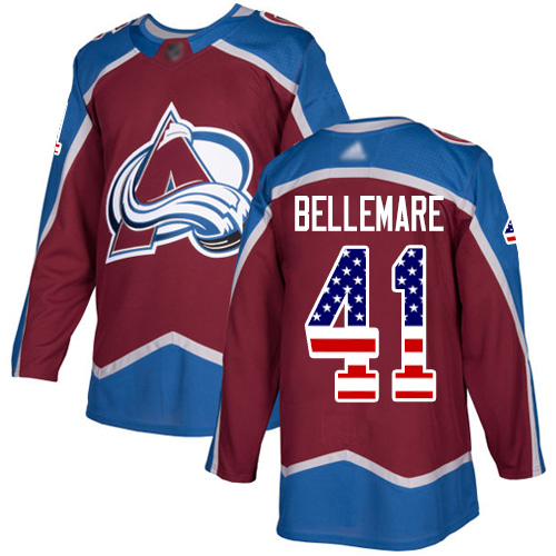 Adidas Avalanche #41 Pierre-Edouard Bellemare Burgundy Home Authentic USA Flag Stitched NHL Jersey Adidas Avalanche #41 Pierre-Edouard Bellemare Burgundy Home Authentic USA Flag Stitched NHL Jersey