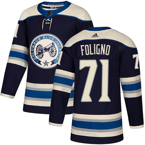 Adidas Blue Jackets #71 Nick Foligno Navy Alternate Authentic Stitched NHL Jersey Adidas Blue Jackets #71 Nick Foligno Navy Alternate Authentic Stitched NHL Jersey