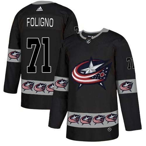 Adidas Blue Jackets #71 Nick Foligno Black Authentic Team Logo Fashion Stitched NHL Jersey Adidas Blue Jackets #71 Nick Foligno Black Authentic Team Logo Fashion Stitched NHL Jersey
