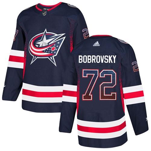 Adidas Blue Jackets #72 Sergei Bobrovsky Navy Blue Home Authentic Drift Fashion Stitched NHL Jersey Adidas Blue Jackets #72 Sergei Bobrovsky Navy Blue Home Authentic Drift Fashion Stitched NHL Jersey