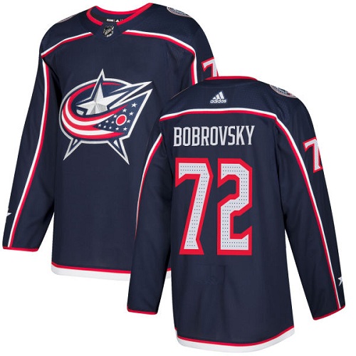 Adidas Blue Jackets #72 Sergei Bobrovsky Navy Blue Home Authentic Stitched NHL Jersey Adidas Blue Jackets #72 Sergei Bobrovsky Navy Blue Home Authentic Stitched NHL Jersey