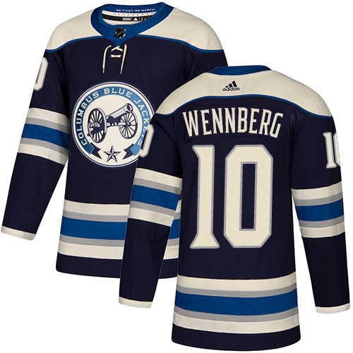 Adidas Blue Jackets #10 Alexander Wennberg Navy Blue Alternate Authentic Stitched NHL Jersey Adidas Blue Jackets #10 Alexander Wennberg Navy Blue Alternate Authentic Stitched NHL Jersey