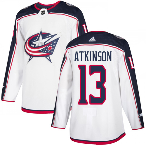 Adidas Blue Jackets #13 Cam Atkinson White Road Authentic Stitched NHL Jersey Adidas Blue Jackets #13 Cam Atkinson White Road Authentic Stitched NHL Jersey