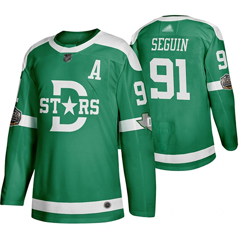 Adidas Stars #91 Tyler Seguin Green Authentic 2020 Winter Classic Stitched NHL Jersey