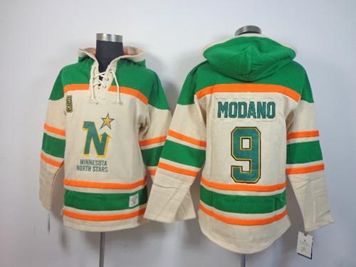 Stars #9 Mike Modano Cream Sawyer Hooded Sweatshirt Stitched NHL Jersey Stars #9 Mike Modano Cream Sawyer Hooded Sweatshirt Stitched NHL Jersey