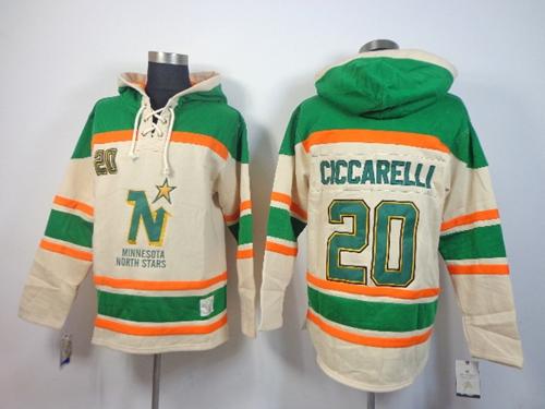 Stars #20 Dino Ciccarelli Cream Sawyer Hooded Sweatshirt Stitched NHL Jersey Stars #20 Dino Ciccarelli Cream Sawyer Hooded Sweatshirt Stitched NHL Jersey