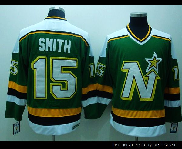 Stars #15 Bobby Smith Stitched Green CCM Throwback NHL Jersey Stars #15 Bobby Smith Stitched Green CCM Throwback NHL Jersey