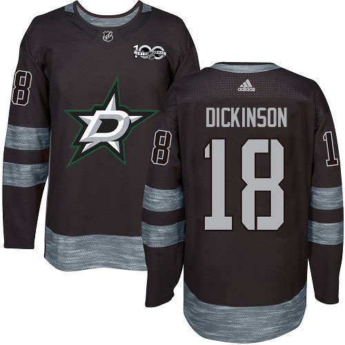 Adidas Stars #18 Jason Dickinson Black 1917-2017 100th Anniversary Stitched NHL Jersey Adidas Stars #18 Jason Dickinson Black 1917-2017 100th Anniversary Stitched NHL Jersey
