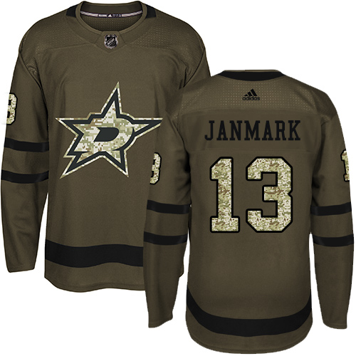 Adidas Stars #13 Mattias Janmark Green Salute to Service Stitched NHL Jersey Adidas Stars #13 Mattias Janmark Green Salute to Service Stitched NHL Jersey