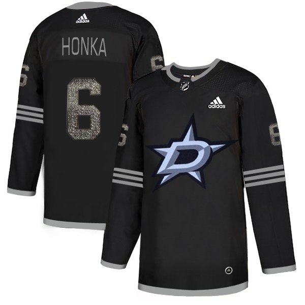 Adidas Stars #6 Julius Honka Black Authentic Classic Stitched NHL Jersey