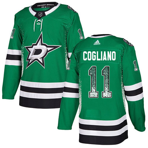 Adidas Stars #11 Andrew Cogliano Green Home Authentic Drift Fashion Stitched NHL Jersey