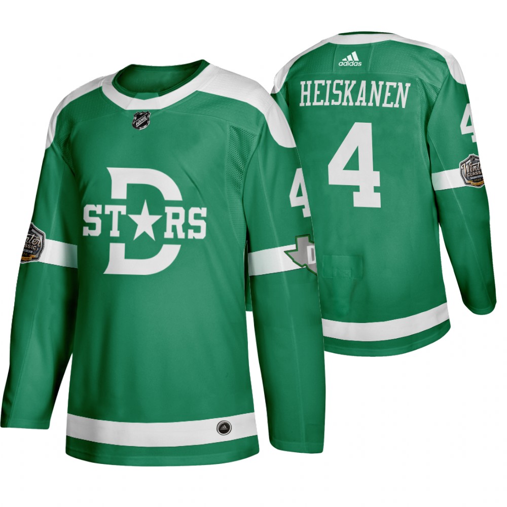 Adidas Dallas Stars #4 Miro Heiskanen Men's Green 2020 Winter Classic Retro NHL Jersey