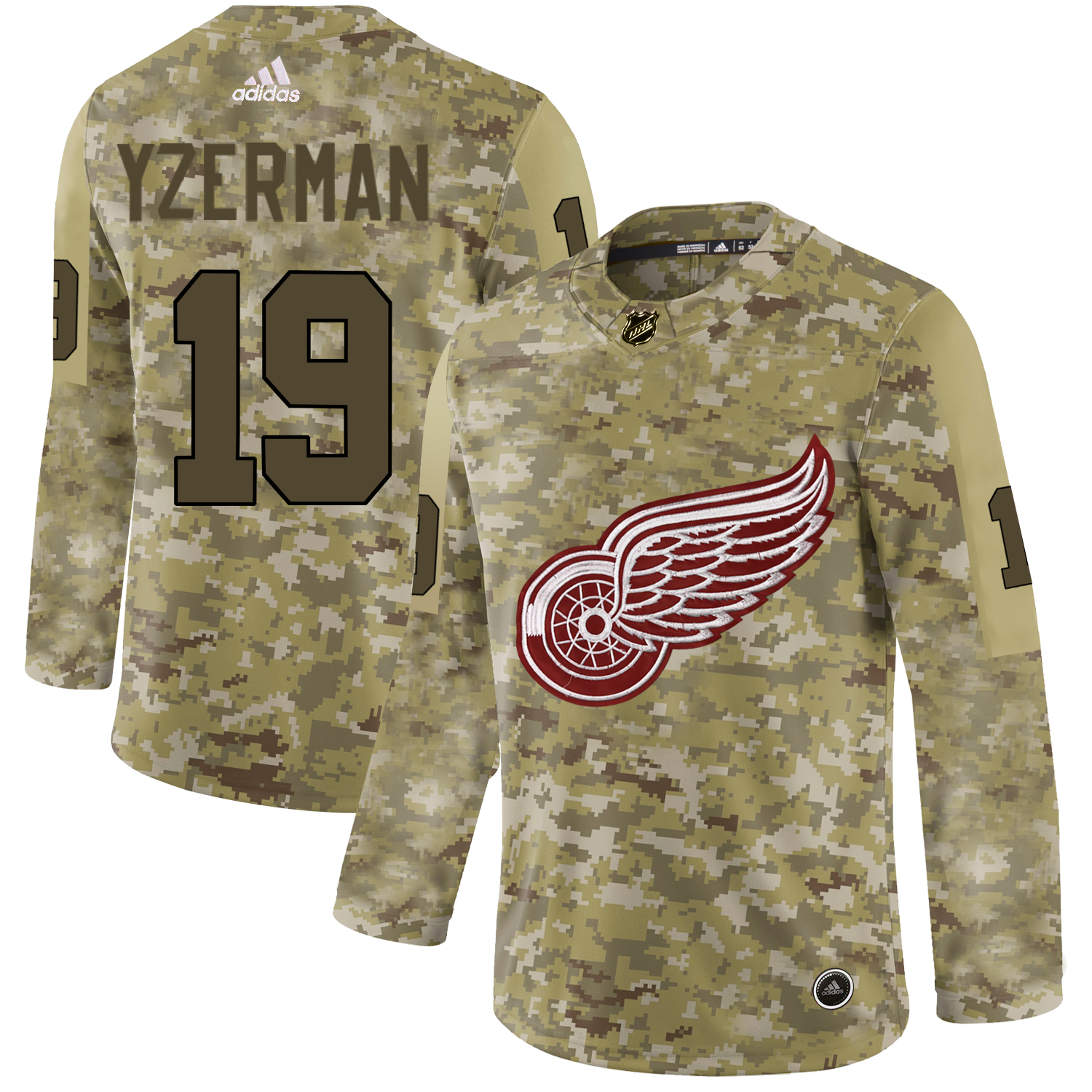 Adidas Red Wings #19 Steve Yzerman Camo Authentic Stitched NHL Jersey