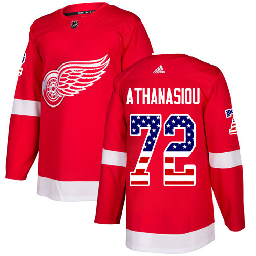Adidas Red Wings #72 Andreas Athanasiou Red Home Authentic USA Flag Stitched NHL Jersey Adidas Red Wings #72 Andreas Athanasiou Red Home Authentic USA Flag Stitched NHL Jersey