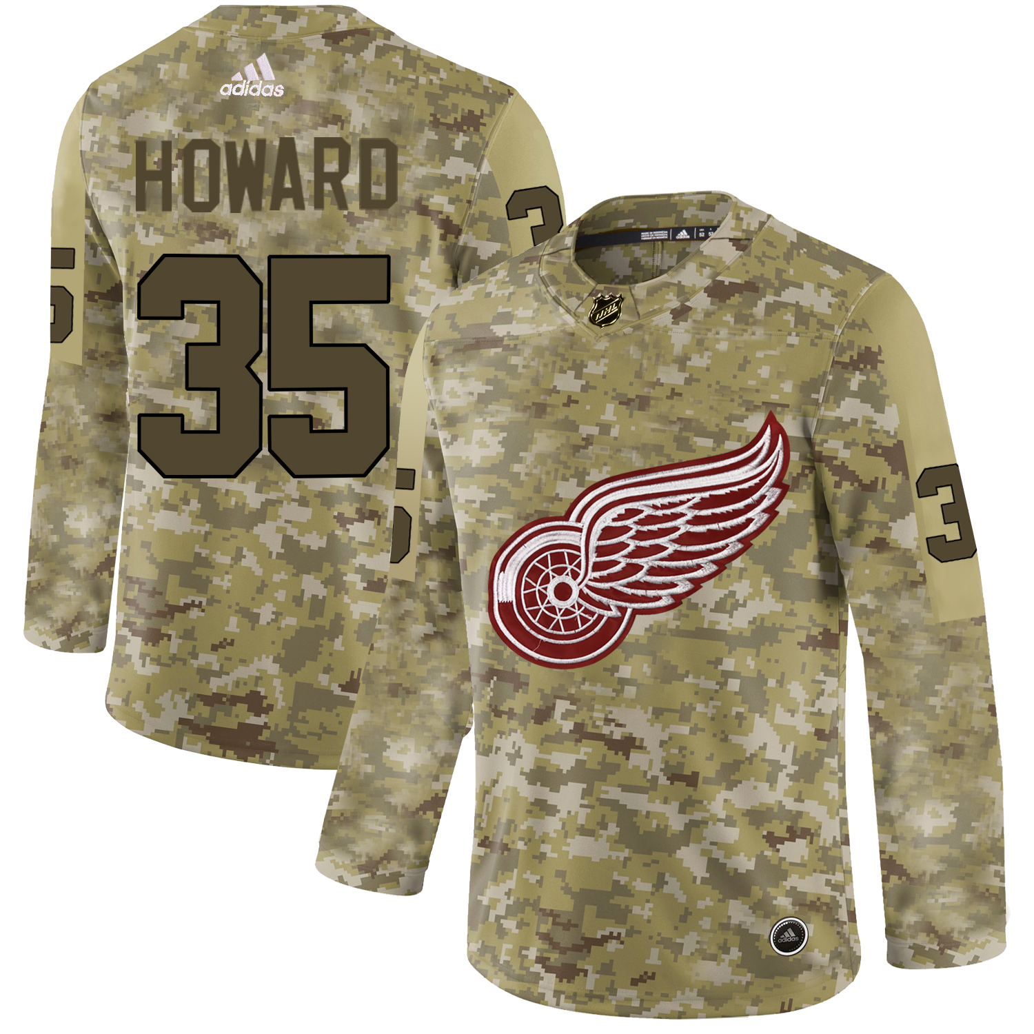 Adidas Red Wings #35 Jimmy Howard Camo Authentic Stitched NHL Jersey Adidas Red Wings #35 Jimmy Howard Camo Authentic Stitched NHL Jersey