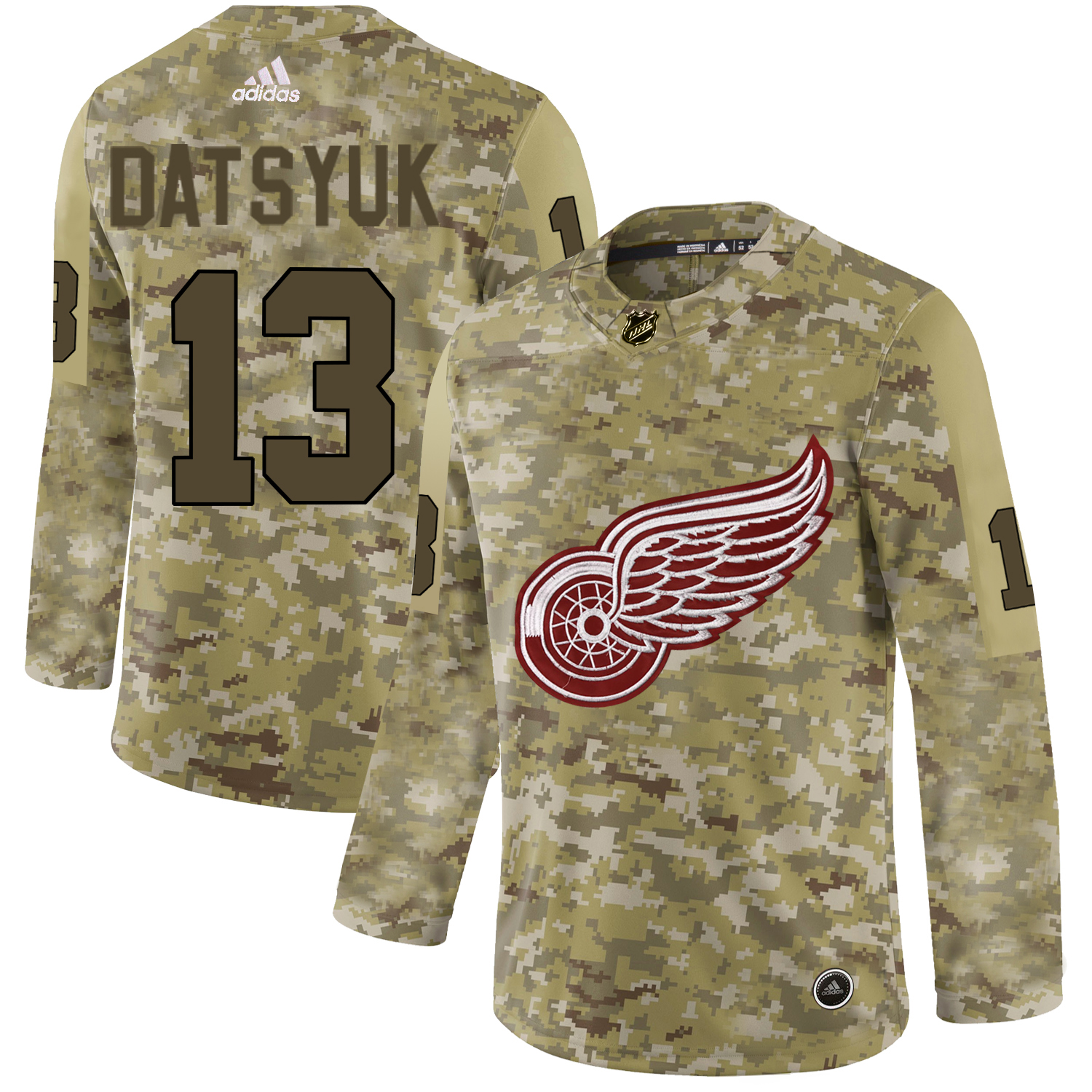 Adidas Red Wings #13 Pavel Datsyuk Camo Authentic Stitched NHL Jersey