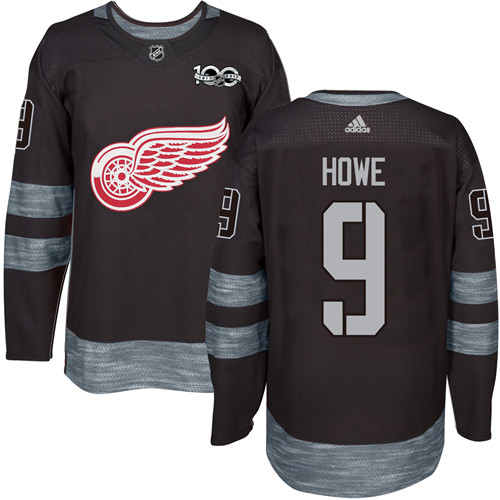 Adidas Red Wings #9 Gordie Howe Black 1917-2017 100th Anniversary Stitched NHL Jersey Adidas Red Wings #9 Gordie Howe Black 1917-2017 100th Anniversary Stitched NHL Jersey