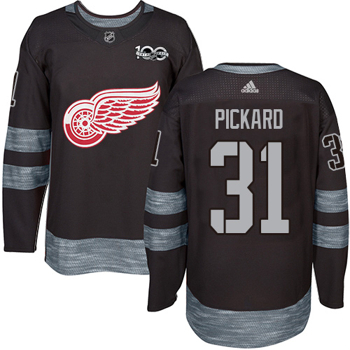 Adidas Red Wings #31 Calvin Pickard Black 1917-2017 100th Anniversary Stitched NHL Jersey Adidas Red Wings #31 Calvin Pickard Black 1917-2017 100th Anniversary Stitched NHL Jersey