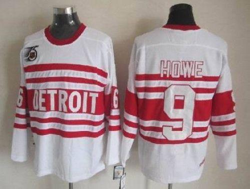 Red Wings #9 Gordie Howe White CCM Throwback 75TH Stitched NHL Jersey Red Wings #9 Gordie Howe White CCM Throwback 75TH Stitched NHL Jersey