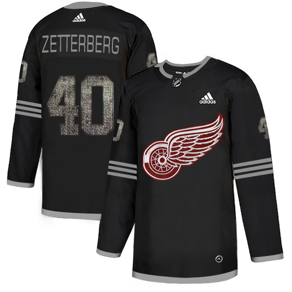 Adidas Red Wings #40 Henrik Zetterberg Black Authentic Classic Stitched NHL Jersey
