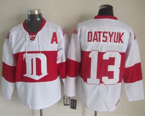 Red Wings #13 Pavel Datsyuk White Winter Classic CCM Throwback Stitched NHL Jersey Red Wings #13 Pavel Datsyuk White Winter Classic CCM Throwback Stitched NHL Jersey