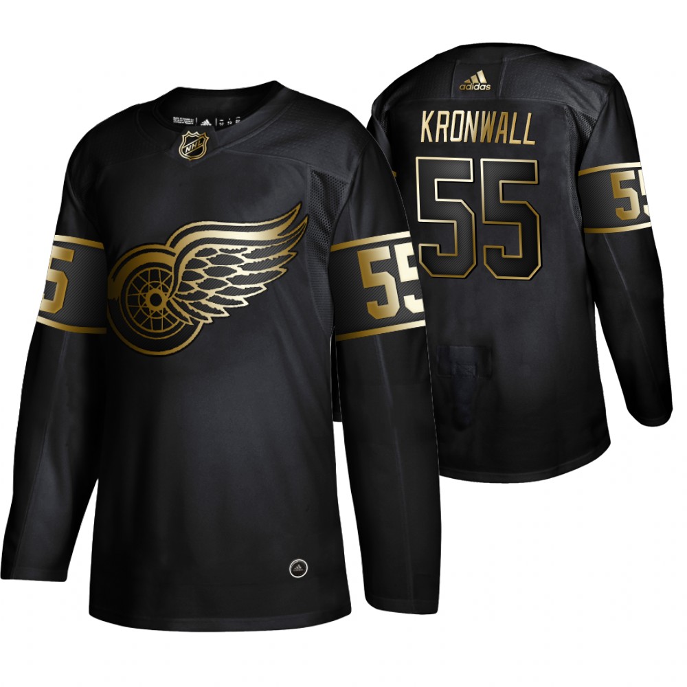 Adidas Red Wings #55 Niklas Kronwall Men's 2019 Black Golden Edition Authentic Stitched NHL Jersey Adidas Red Wings #55 Niklas Kronwall Men's 2019 Black Golden Edition Authentic Stitched NHL Jersey