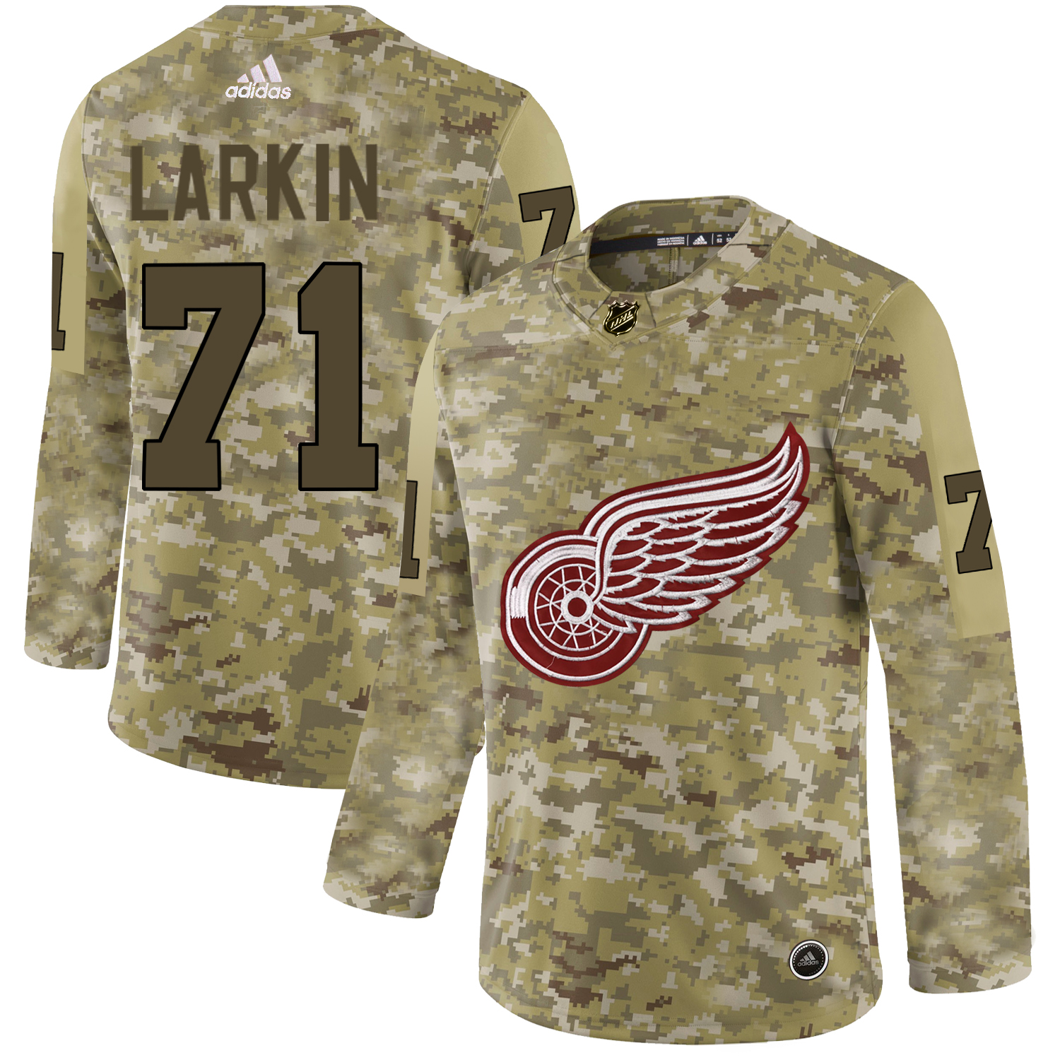 Adidas Red Wings #71 Dylan Larkin Camo Authentic Stitched NHL Jersey