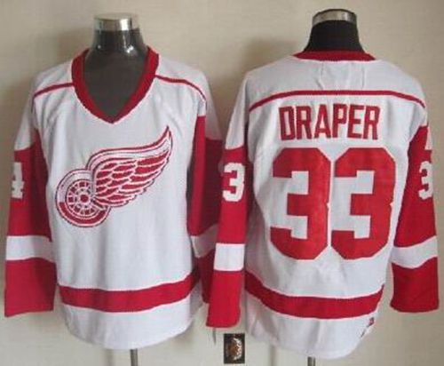 Red Wings #33 Kris Draper White CCM Throwback Stitched NHL Jersey Red Wings #33 Kris Draper White CCM Throwback Stitched NHL Jersey