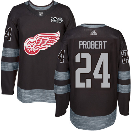 Adidas Red Wings #24 Bob Probert Black 1917-2017 100th Anniversary Stitched NHL Jersey Adidas Red Wings #24 Bob Probert Black 1917-2017 100th Anniversary Stitched NHL Jersey