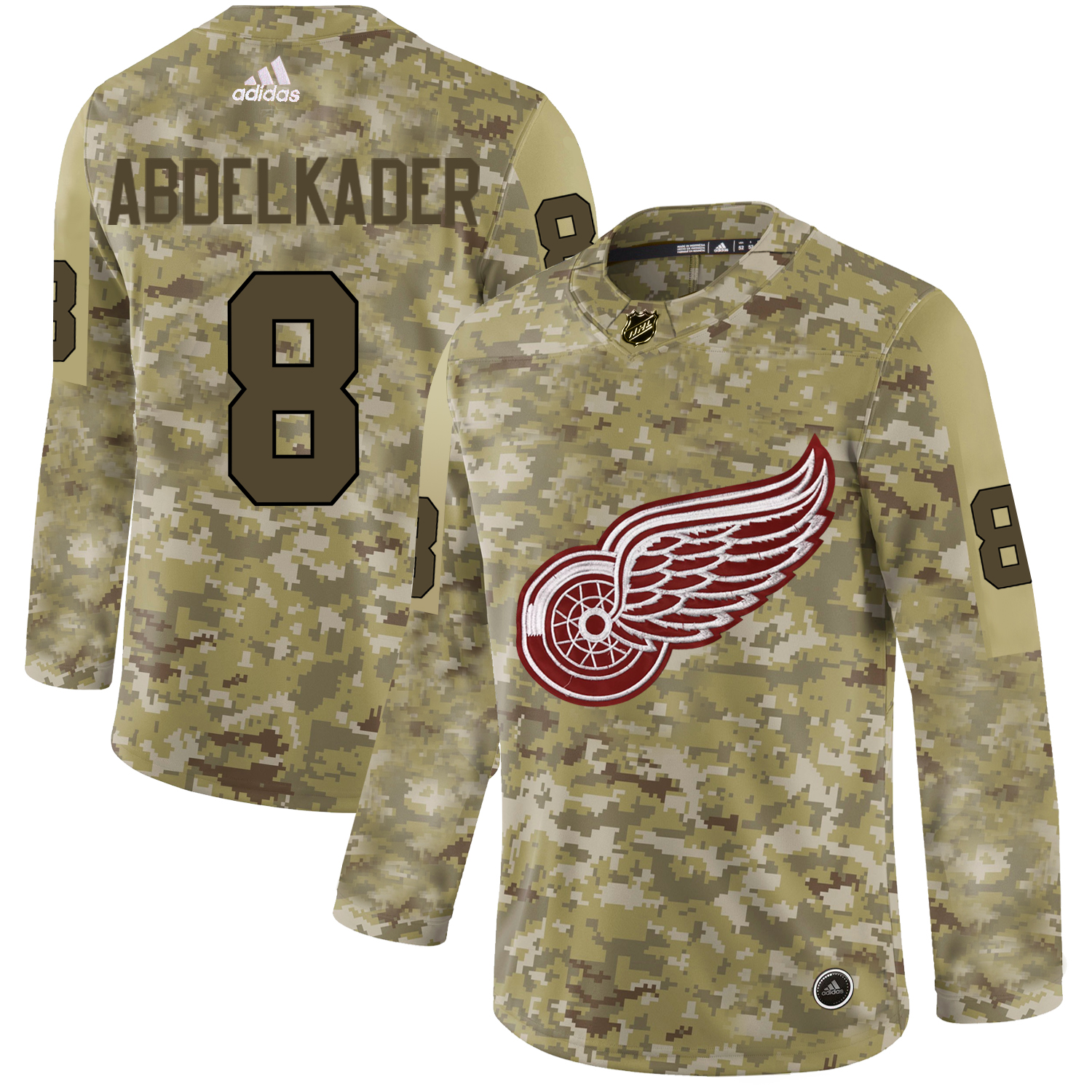 Adidas Red Wings #8 Justin Abdelkader Camo Authentic Stitched NHL Jersey