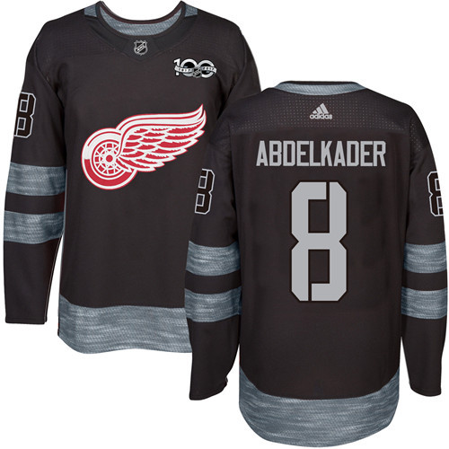 Adidas Red Wings #8 Justin Abdelkader Black 1917-2017 100th Anniversary Stitched NHL Jersey Adidas Red Wings #8 Justin Abdelkader Black 1917-2017 100th Anniversary Stitched NHL Jersey