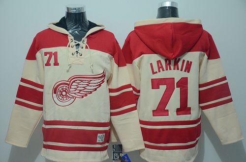 Red Wings #71 Dylan Larkin Cream Sawyer Hooded Sweatshirt Stitched NHL Jersey Red Wings #71 Dylan Larkin Cream Sawyer Hooded Sweatshirt Stitched NHL Jersey