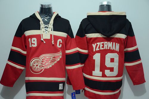 Red Wings #19 Steve Yzerman Red Sawyer Hooded Sweatshirt Stitched NHL Jersey Red Wings #19 Steve Yzerman Red Sawyer Hooded Sweatshirt Stitched NHL Jersey