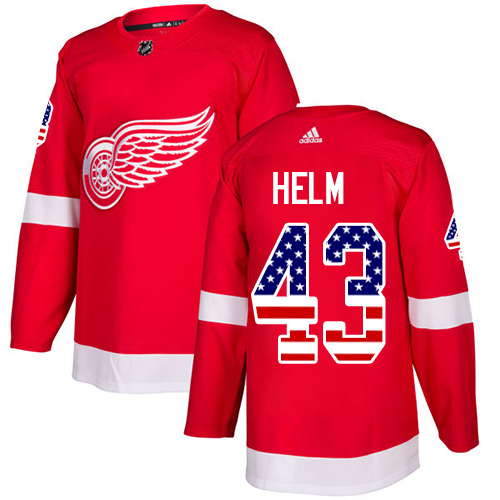 Adidas Red Wings #43 Darren Helm Red Home Authentic USA Flag Stitched NHL Jersey Adidas Red Wings #43 Darren Helm Red Home Authentic USA Flag Stitched NHL Jersey