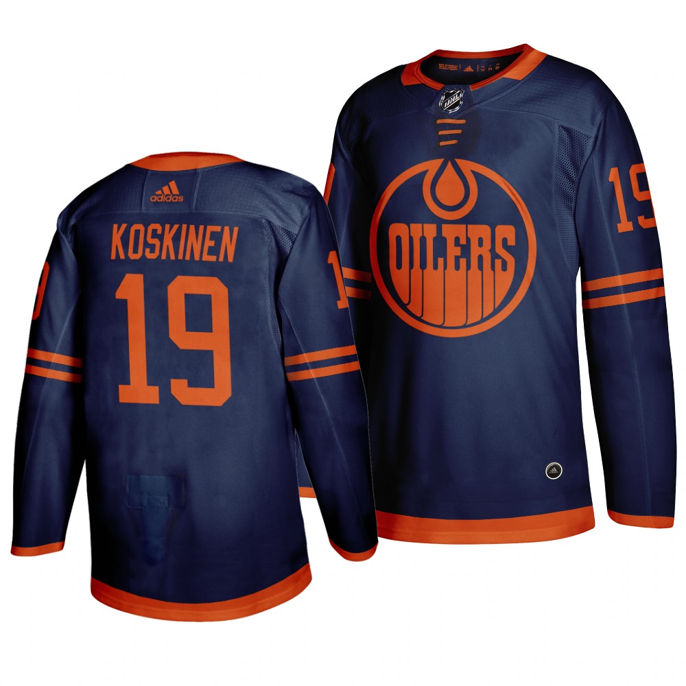 Edmonton Oilers #19 Mikko Koskinen Blue 2019-20 Third Alternate Jersey Edmonton Oilers #19 Mikko Koskinen Blue 2019-20 Third Alternate Jersey
