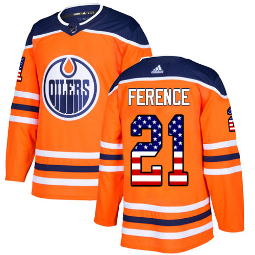 Adidas Oilers #21 Andrew Ference Orange Home Authentic USA Flag Stitched NHL Jersey Adidas Oilers #21 Andrew Ference Orange Home Authentic USA Flag Stitched NHL Jersey